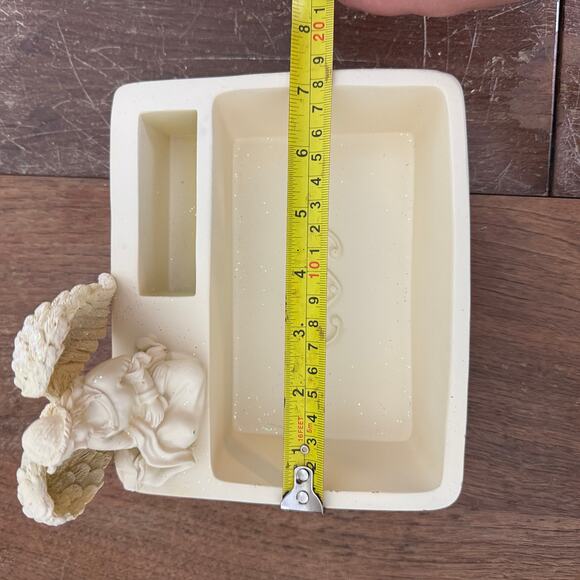 Angelstar Angel Desk Event Decorative Organizer Dish Cream Resin with Glitter - Picture 10 of 10